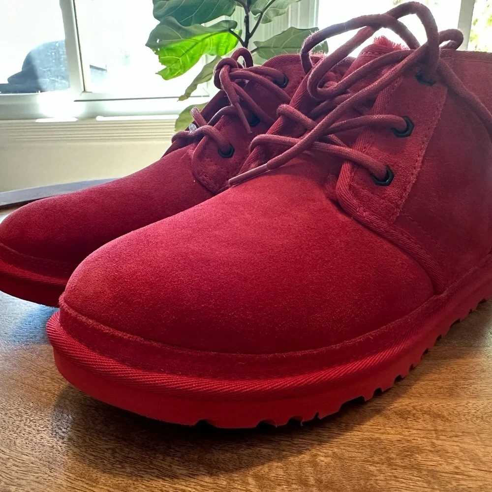 NEW no box Red Suede UGG Neumal Chukka Boots (unisex) - Picture 4 of 9